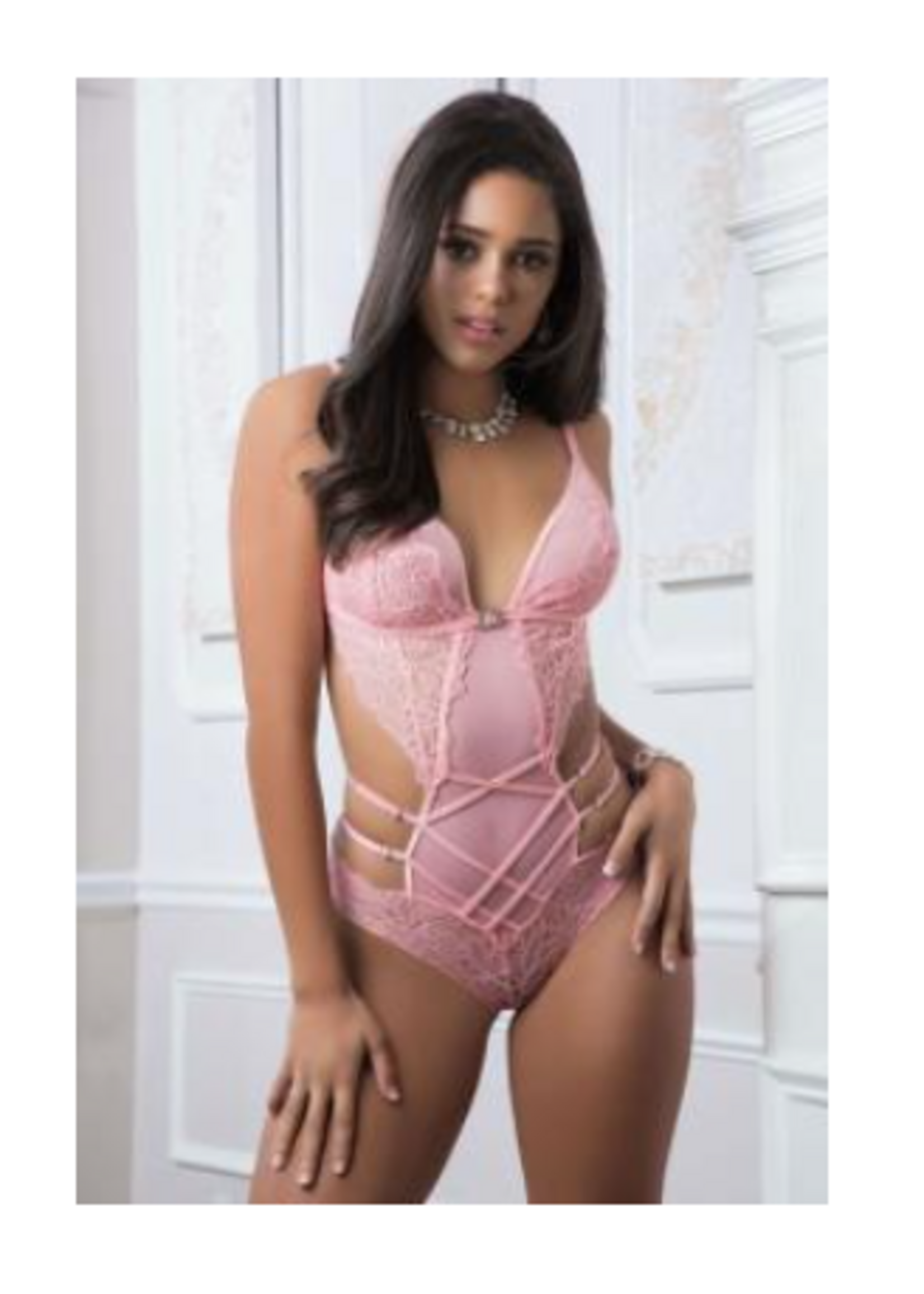 G World 1pc Wonder Teddy With Curve Framing Straps - One Size - Baby Pink