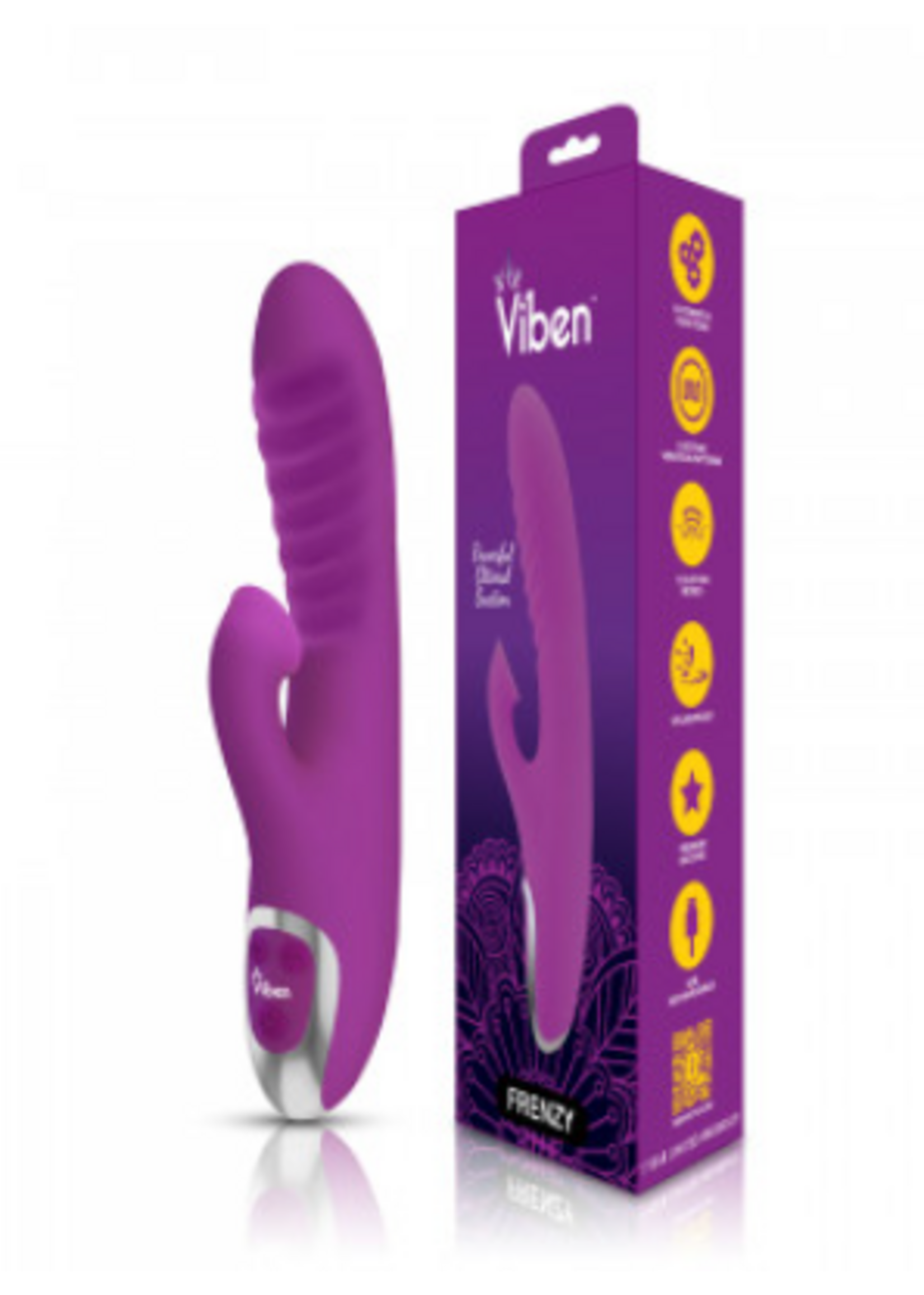 Viben Frenzy Clitoral Suction Rabbit - Berry