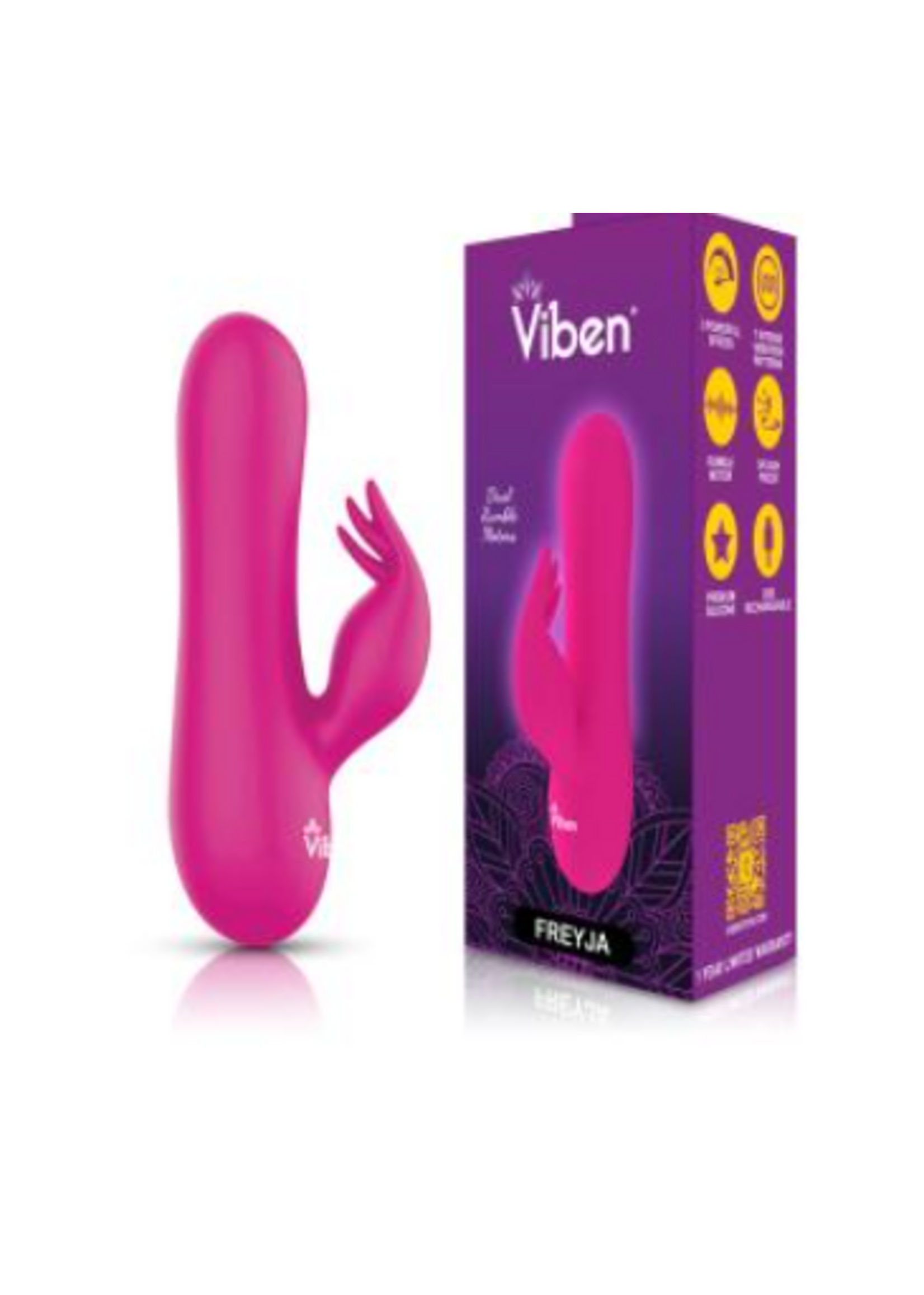 Viben Freyja Mini Triple Ticklers Rabbit Vibe - Hot Pink