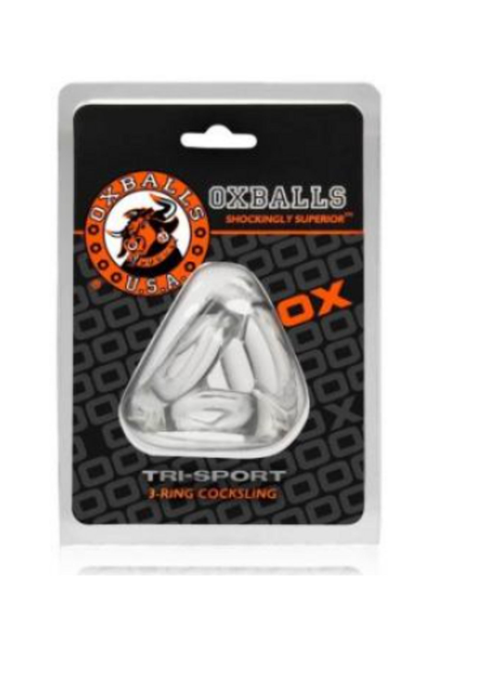 Oxballs Tri Sport 3 Ring Sling Atomic Jock - Clear