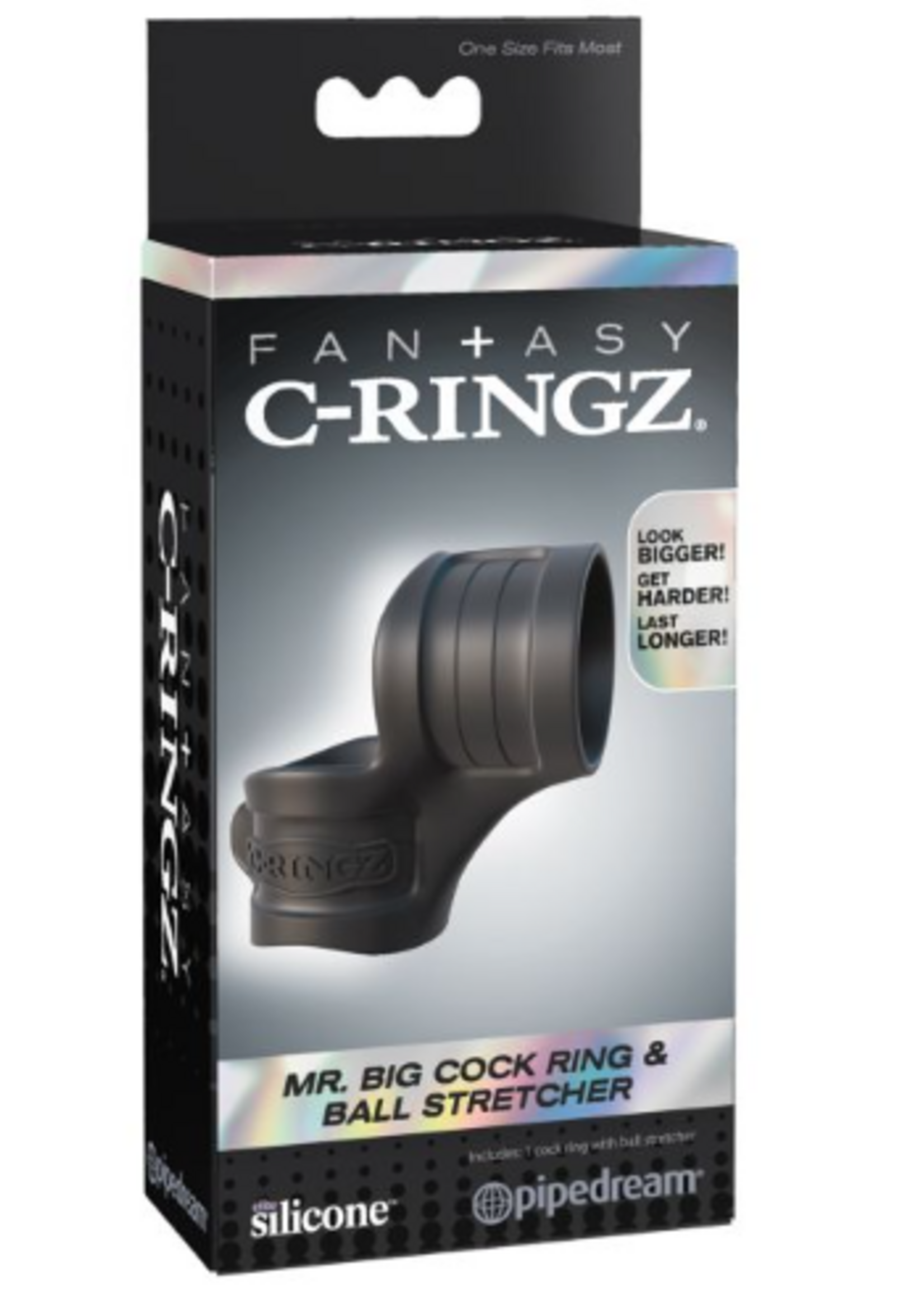 C Ringz Fantasy C-Ringz Mr. Big Cock Ring & Ball Stretcher - Black