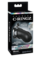 C Ringz Fantasy C-Ringz Extreme Silicone Cock Blocker - Black