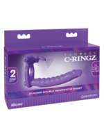 C Ringz Fantasy C-Ringz Silicone Double Pene Rabbit - Purple