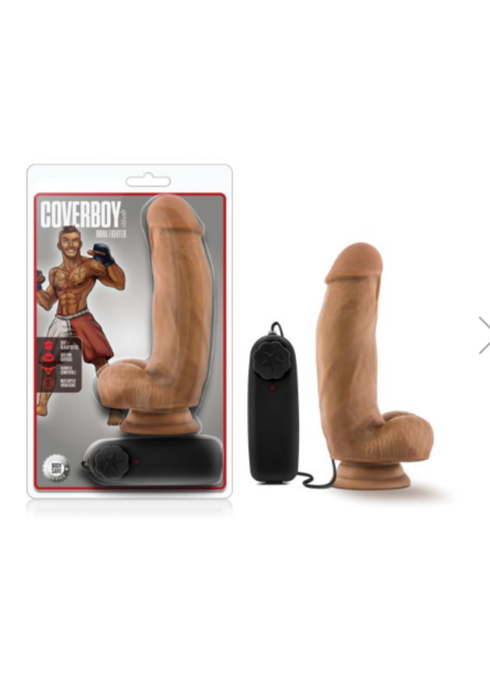 Blush Novelties Blush Coverboy MMA Fighter 7" Vibrating Realistic Cock - Mocha