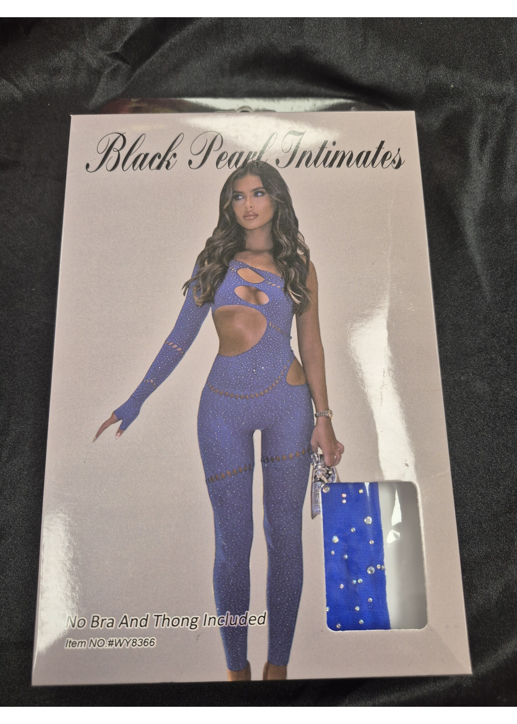 Black Pearl Black Pearl - Cut out Bodystocking with Rhinestones Blue
