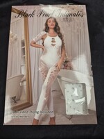 Black Pearl Black Pearl - Cut out Bodystocking with lace - White