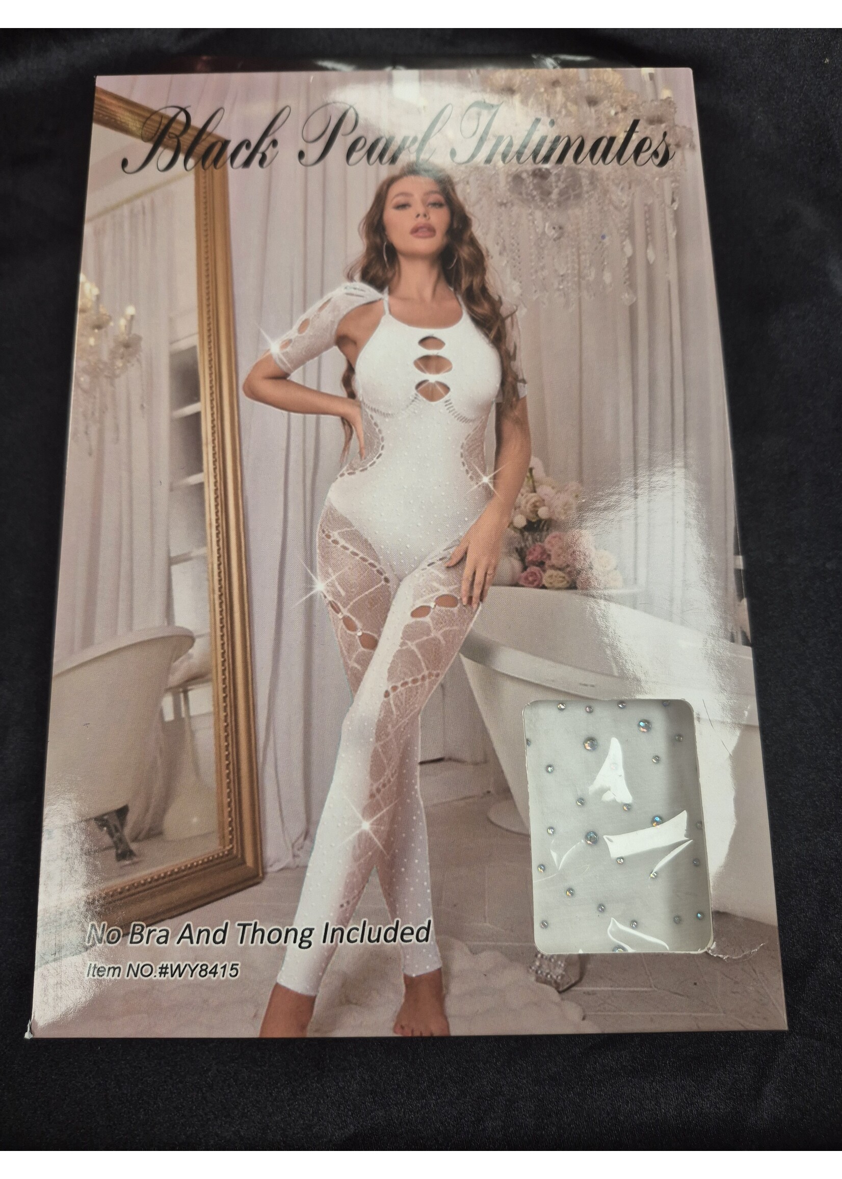 Black Pearl Black Pearl - Cut out Bodystocking with lace - White