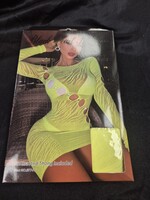 Black Pearl Black Pearl  - Cut out Tiger stripped Dress  - Lime Green