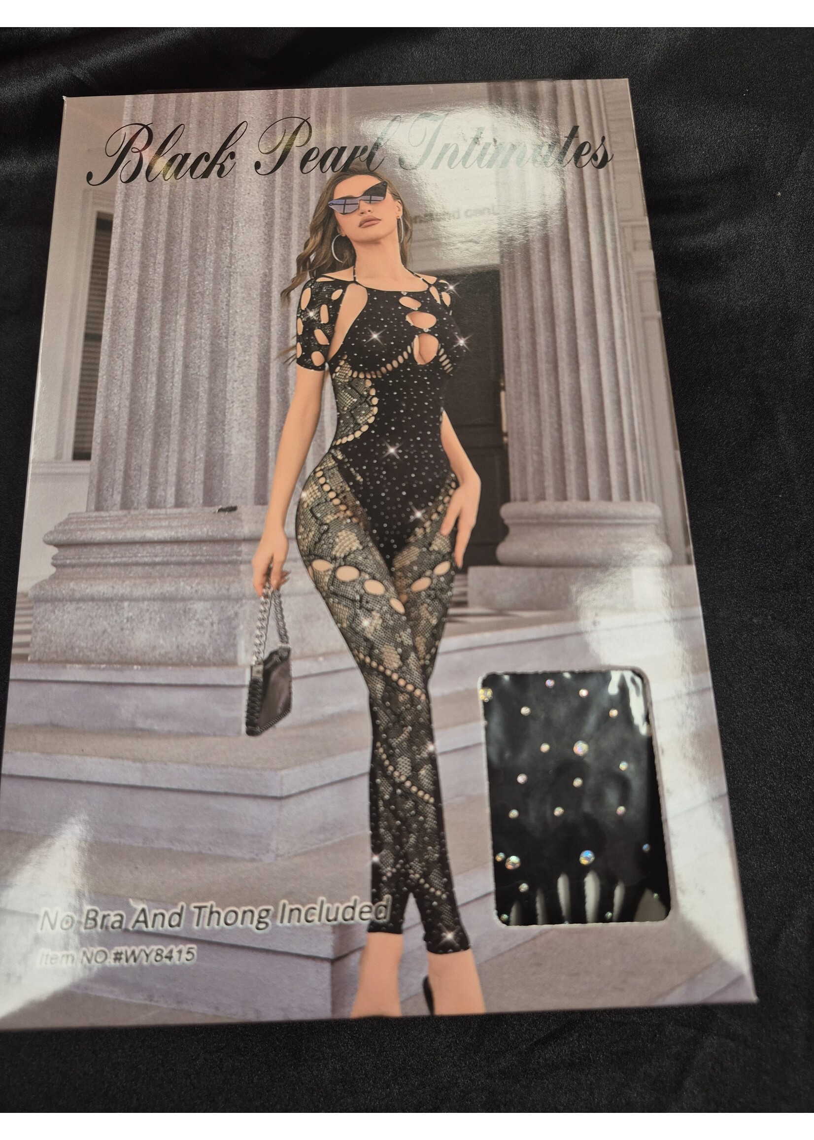 Black Pearl - Cut out Footless Bodystocking - Black