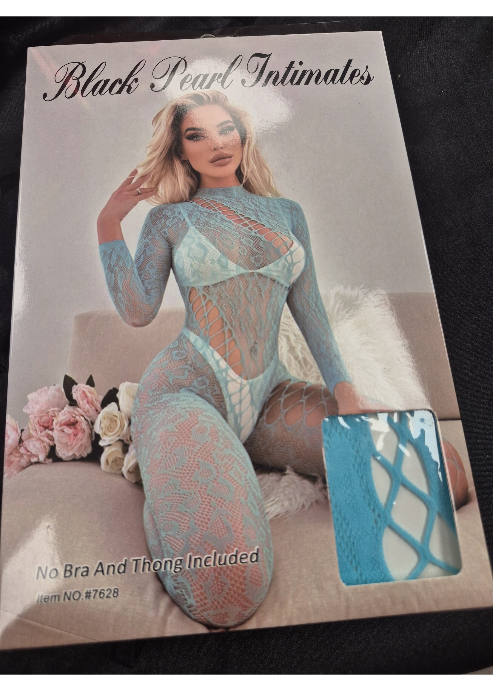 Black Pearl Black Peral - Cut out Lace Bodystocking - Turquoise