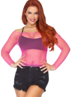 Leg Avenue 8278 Spandex Long Sleeved Industrial Net Shirt Pink