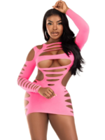 Leg Avenue 87211 Shredded Cut-Out Mini Dress Pink