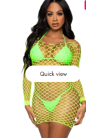 Leg Avenue 86128 Fence Net Mini Dress Neon Green