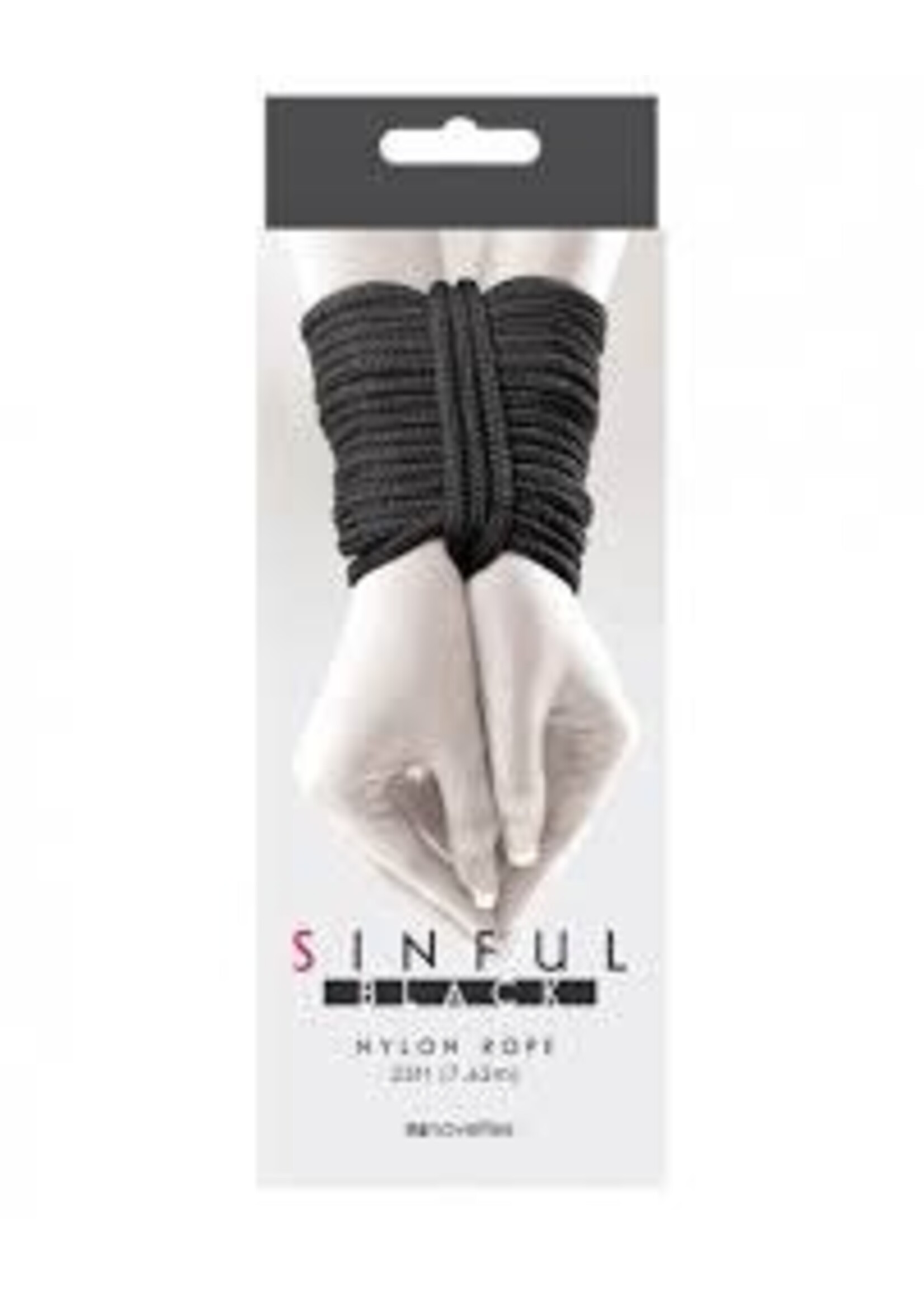 SINFUL 25' NYLON ROPE - BLACK