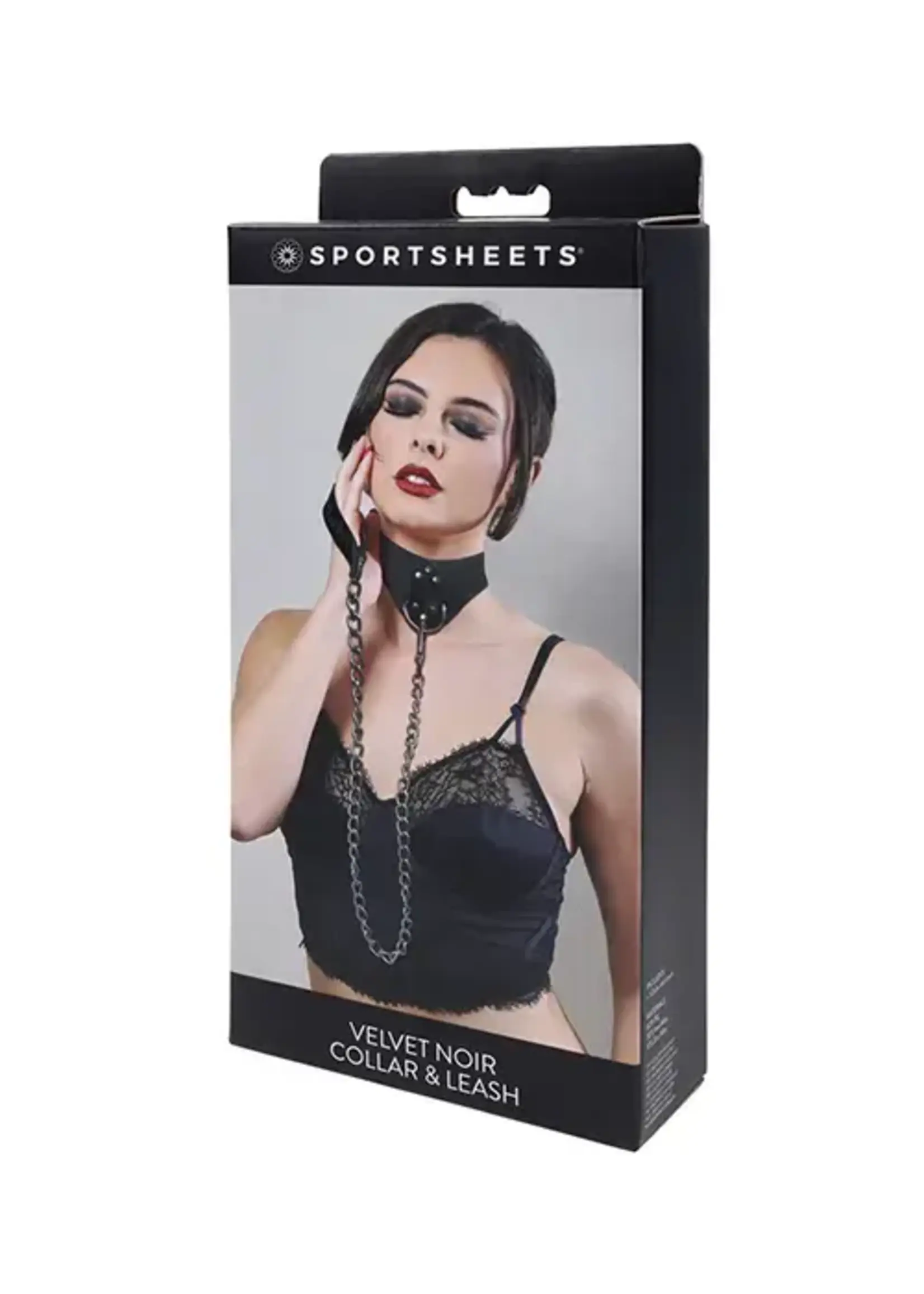 Sports Sheets Sportsheets Velvet Noir Collar & Leash - Black