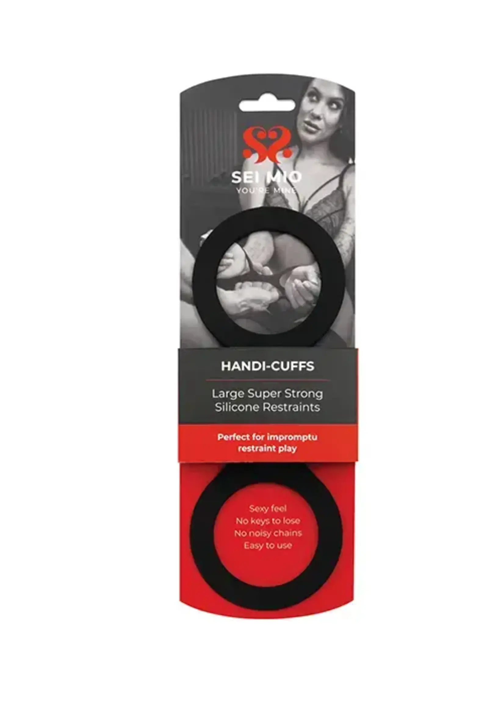 Sei Mio Sei Mio Handi Cuffs Super Strong Silicone Restraints - Large, Black