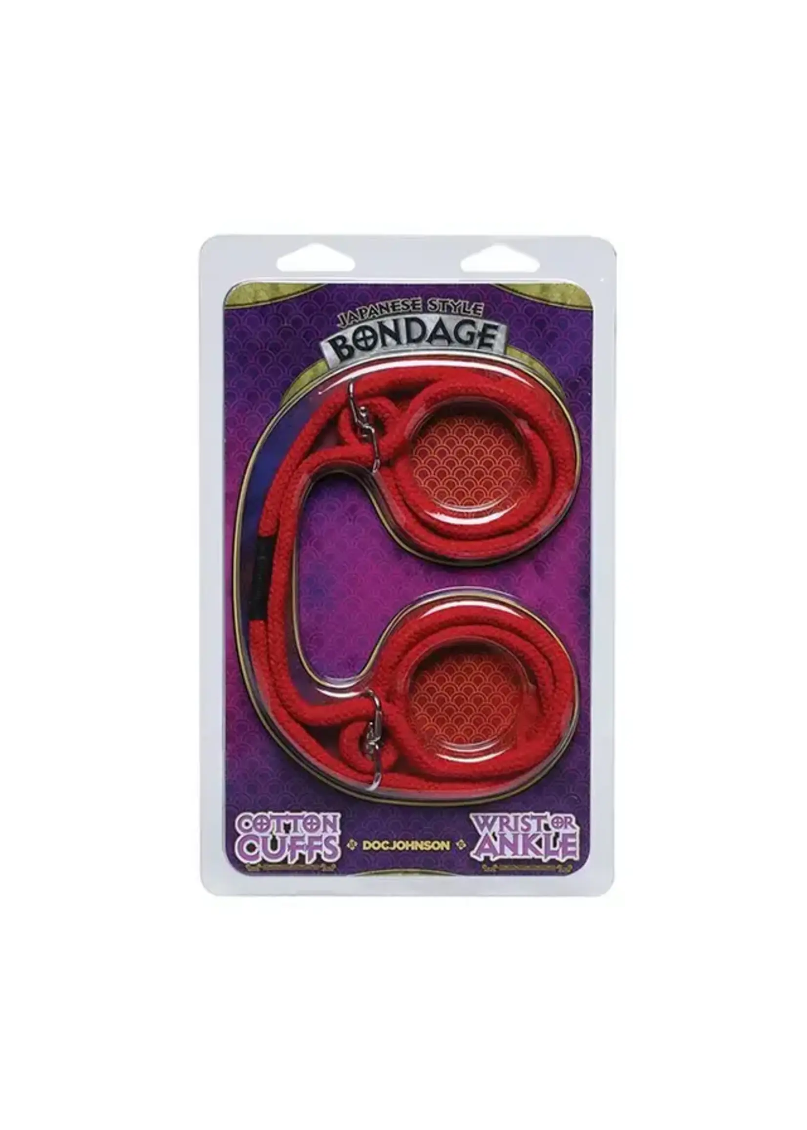 Doc Johnson Japanese Style Bondage Wrist or Ankle Cotton Rope - Red