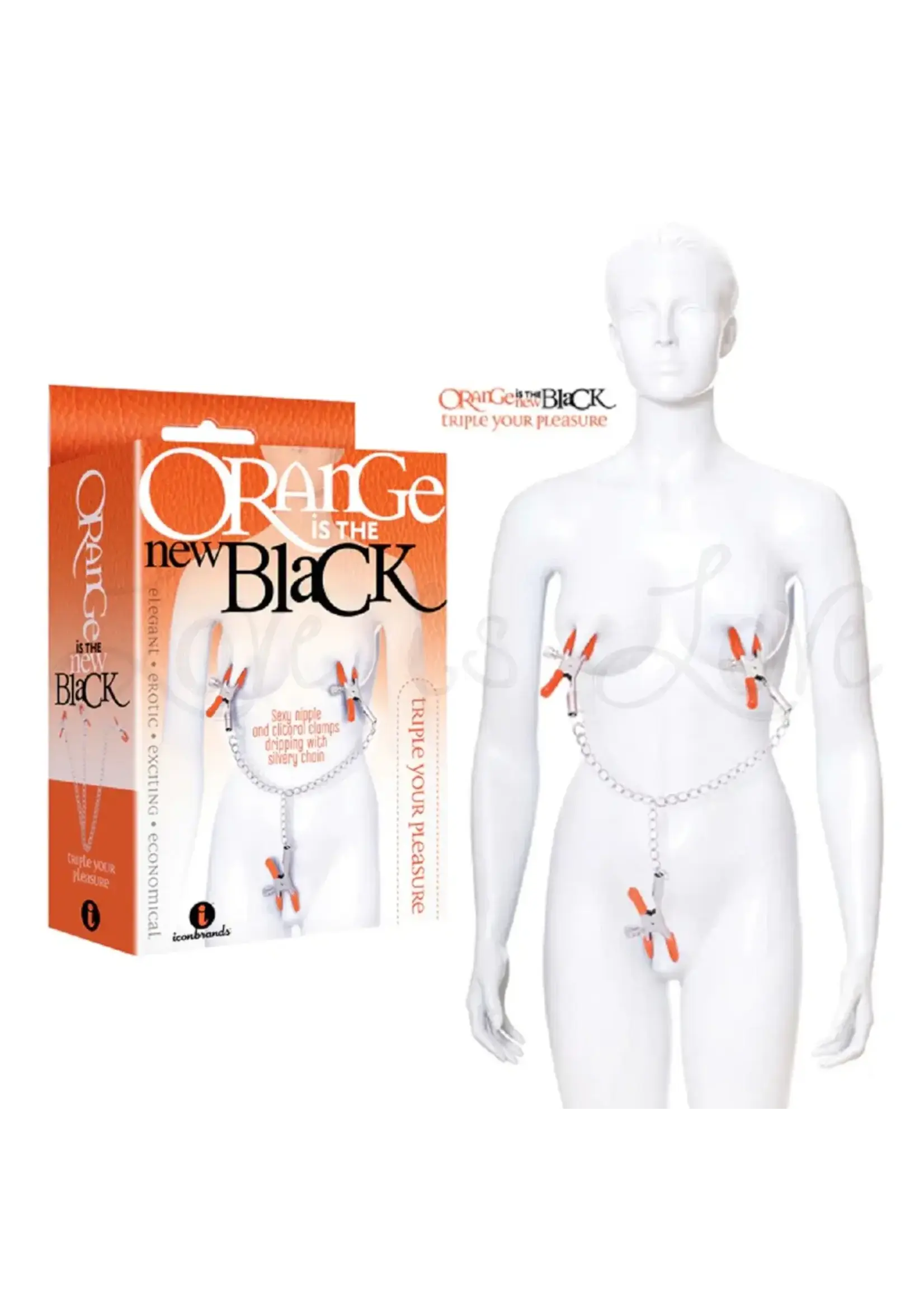 Icon Brands Orange Is The New Black Triple Your Pleasure Nipple/Clitoral Clamps