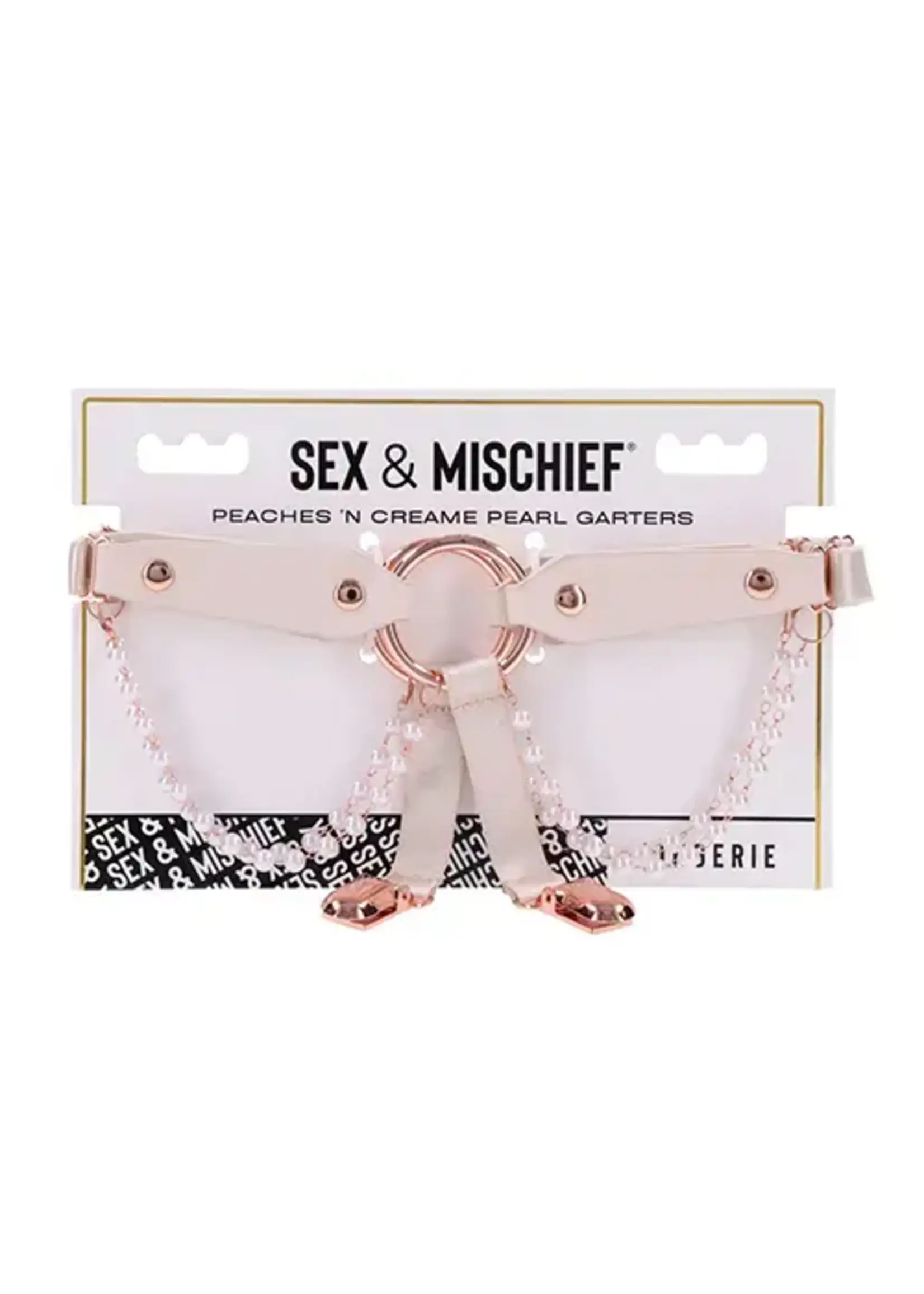 Sex & Mischief Sex & Mischief Peaches 'N Cream Pearl Garters