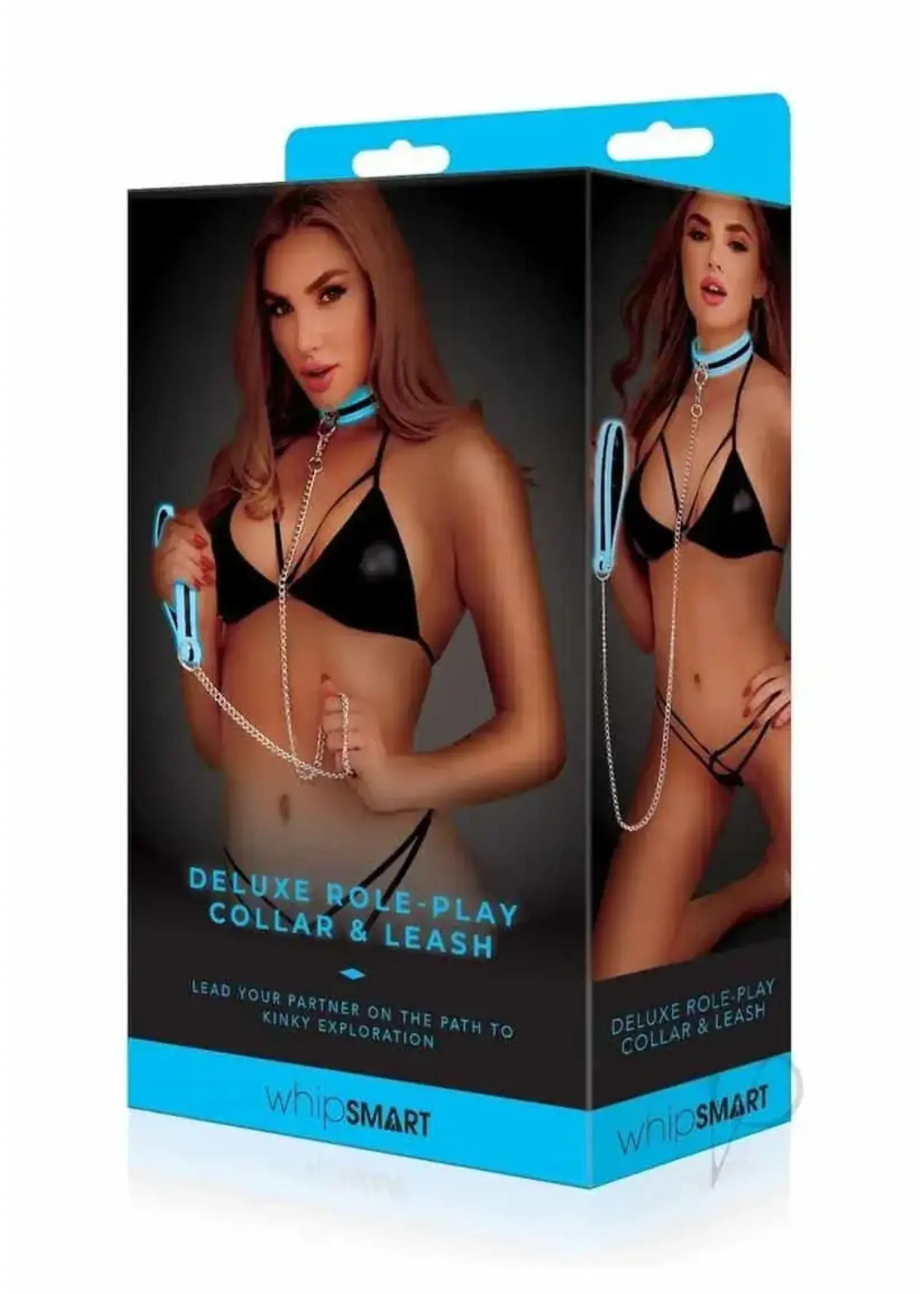 Whipsmart WhipSmart Glow In The Dark Blue - Deluxe Roleplay Collar & Leash