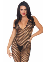 Leg Avenue 89035 Crochet Net Footless Bodystocking BLACK
