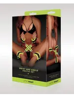 Whipsmart WhipSmart Glow in The Dark Wrist/Ankle Cuffs And Hogtie Set - Green