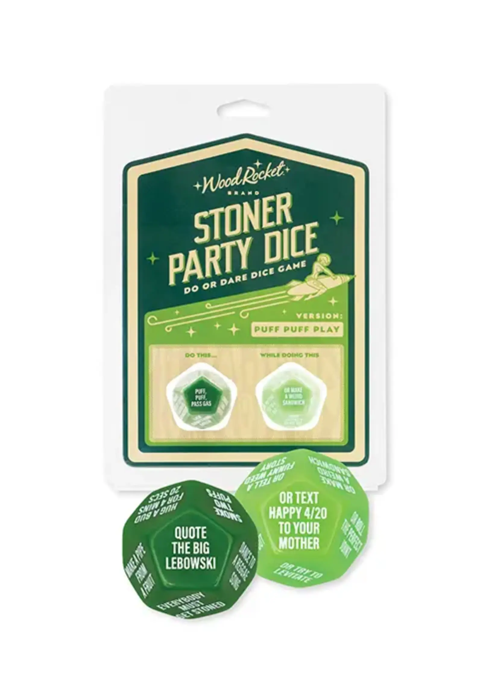 Pipedream Wood Rocket Stoner Party Dice Game - Green