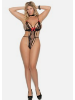 Elegant Moments 1310Q Laced Teddy Embellished with Bows