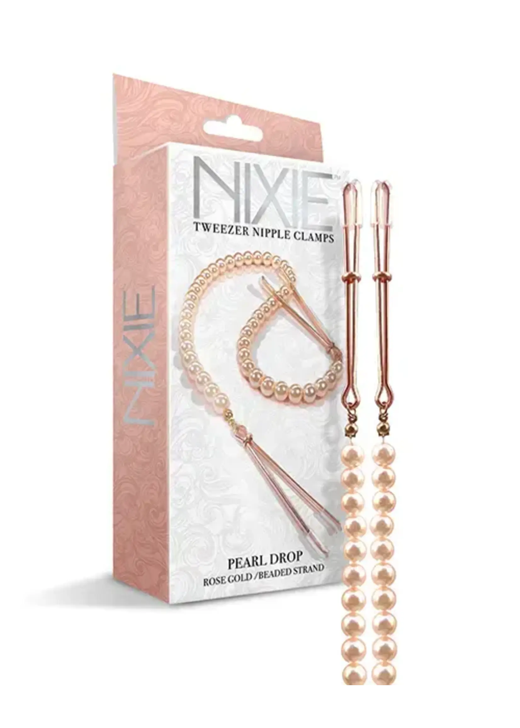 Nixie Nixie Pearl Drop Tweezer Nipple Clamps - Rose Gold