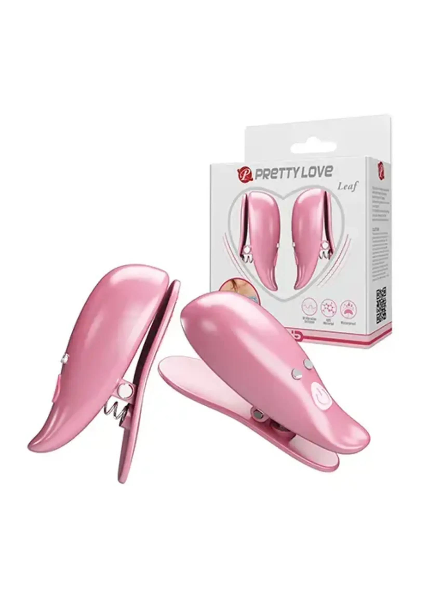 Pretty Love Pretty Love Leaf Wireless Vibrating Nipple Clamps - Pink