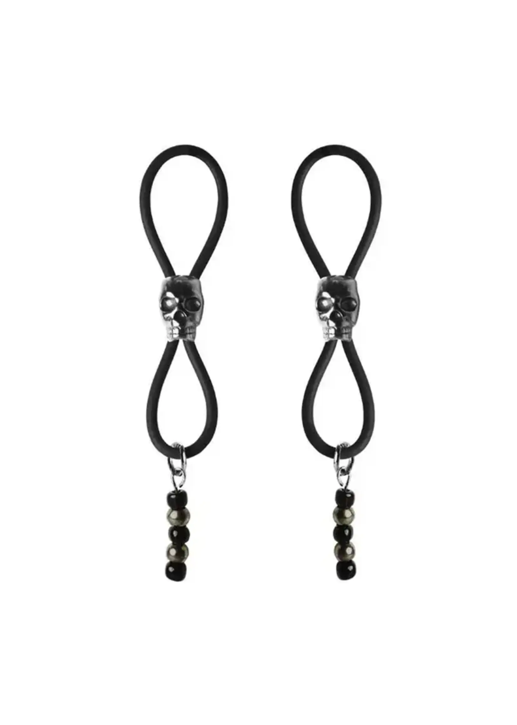 CalExotics Bijoux de Nip Nipple Halos Black Skull Slider - Black/Silver