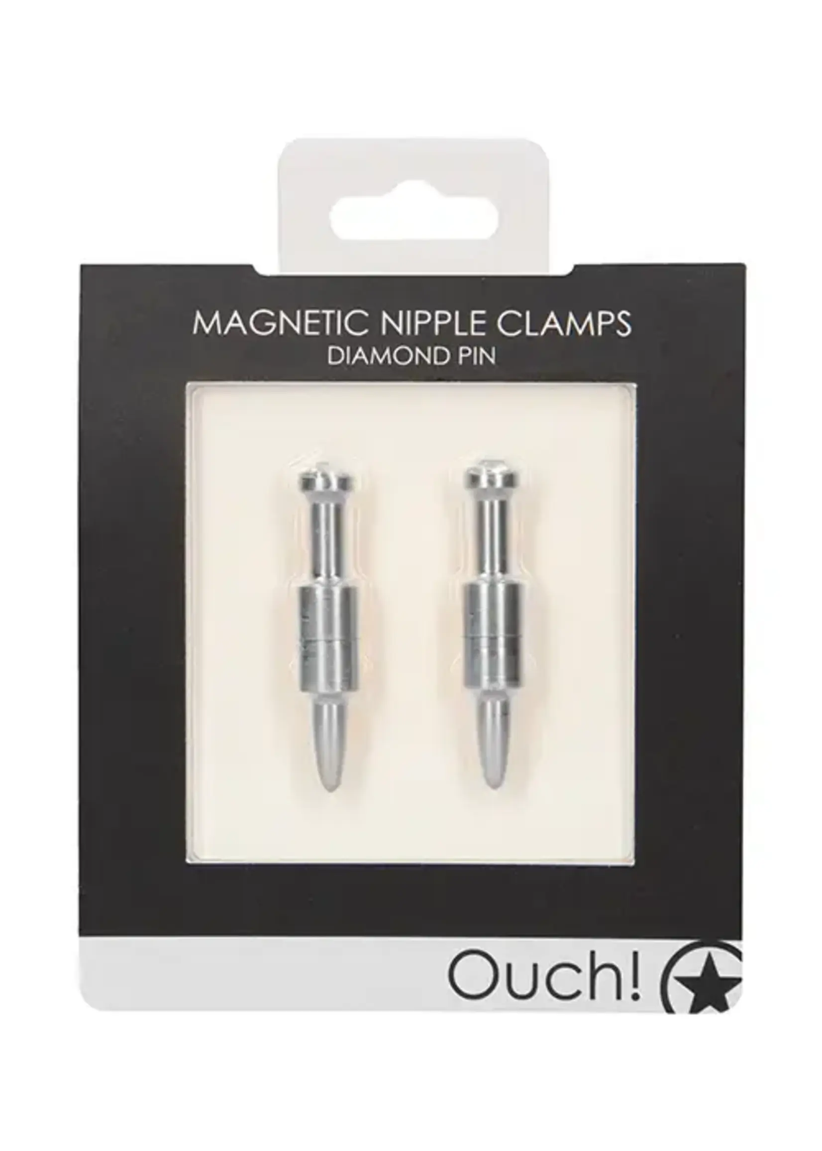 Ouch Shots Ouch Pin Magnetic Nipple Clamps - Silver
