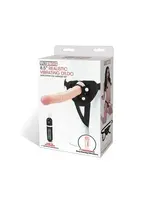 Lux Fetish Lux Fetish 8.5" Realistic Vibrating Dildo w/Strap On Harness Set