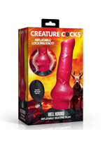 creature cocks Hell Hound Inflatable Silicone Dildo - Red