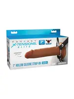 Fantasy X-tensions Fantasy X-tensions Elite 7" Silicone Hollow Strap-on - Brown