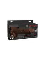 Fetish Fetish Fantasy Series 9" Hollow Squirting Strap On w/Balls - Brown