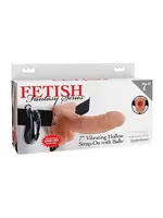 Fetish Fetish Fantasy Series 7" Vibrating Hollow Strap On w/Balls - Flesh