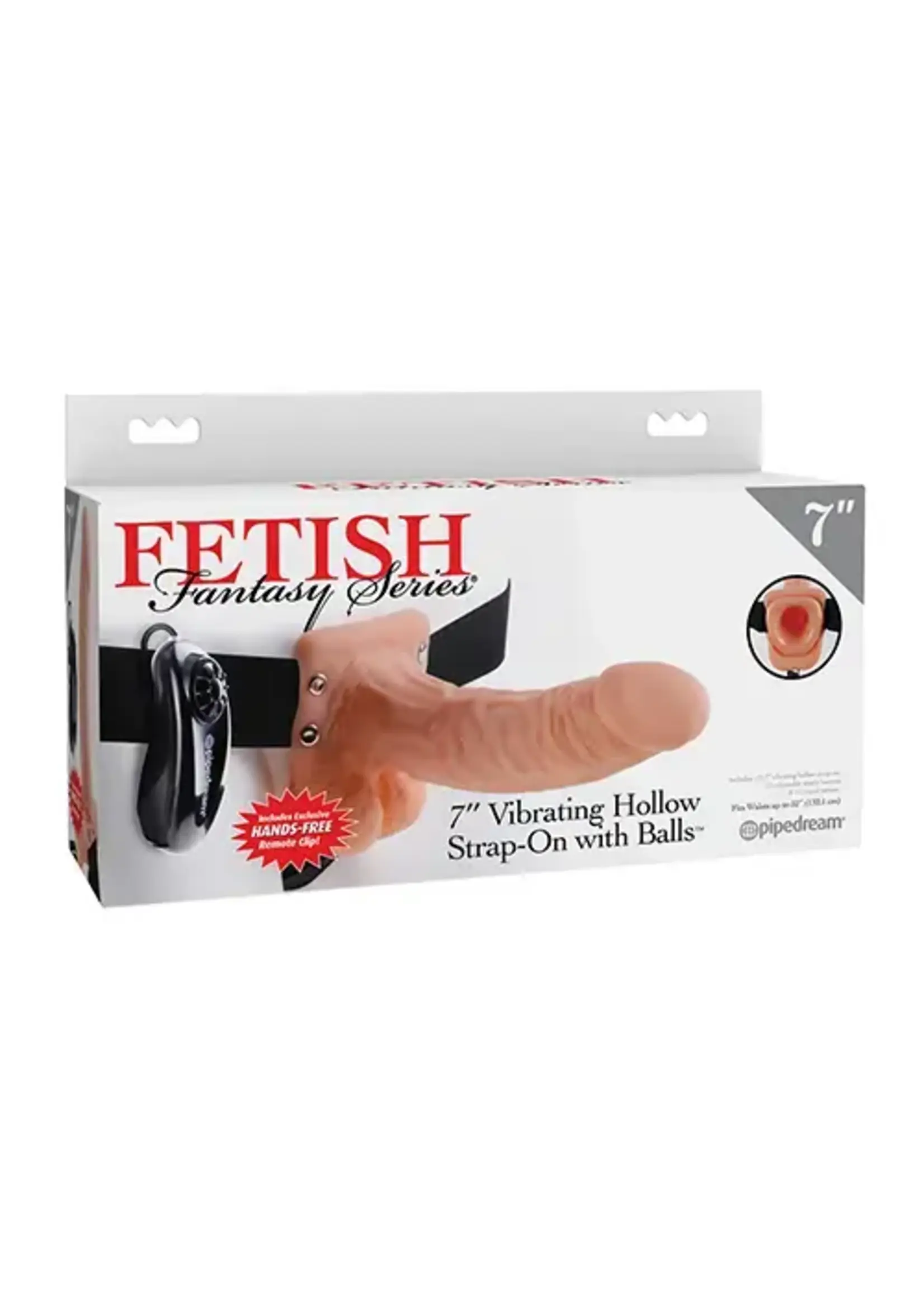 Fetish Fetish Fantasy Series 7" Vibrating Hollow Strap On w/Balls - Flesh