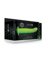 Ouch Shots Ouch 8" Textured Curved Hollow Strap On - Glow in the Dark