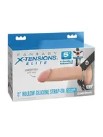 Fantasy X-tensions Fantasy X-Tensions Elite 5" Silicone Hallow Strap-On Dual Density - Light