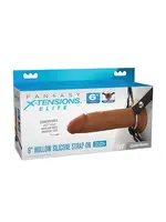 Fantasy X-tensions Fantasy X-tensions Elite 6" Silicone Hollow Strap-on w/Harness - Brown