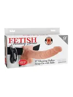 Fetish Fetish Fantasy Series 9" Vibrating Hollow Strap On w/Balls - Flesh