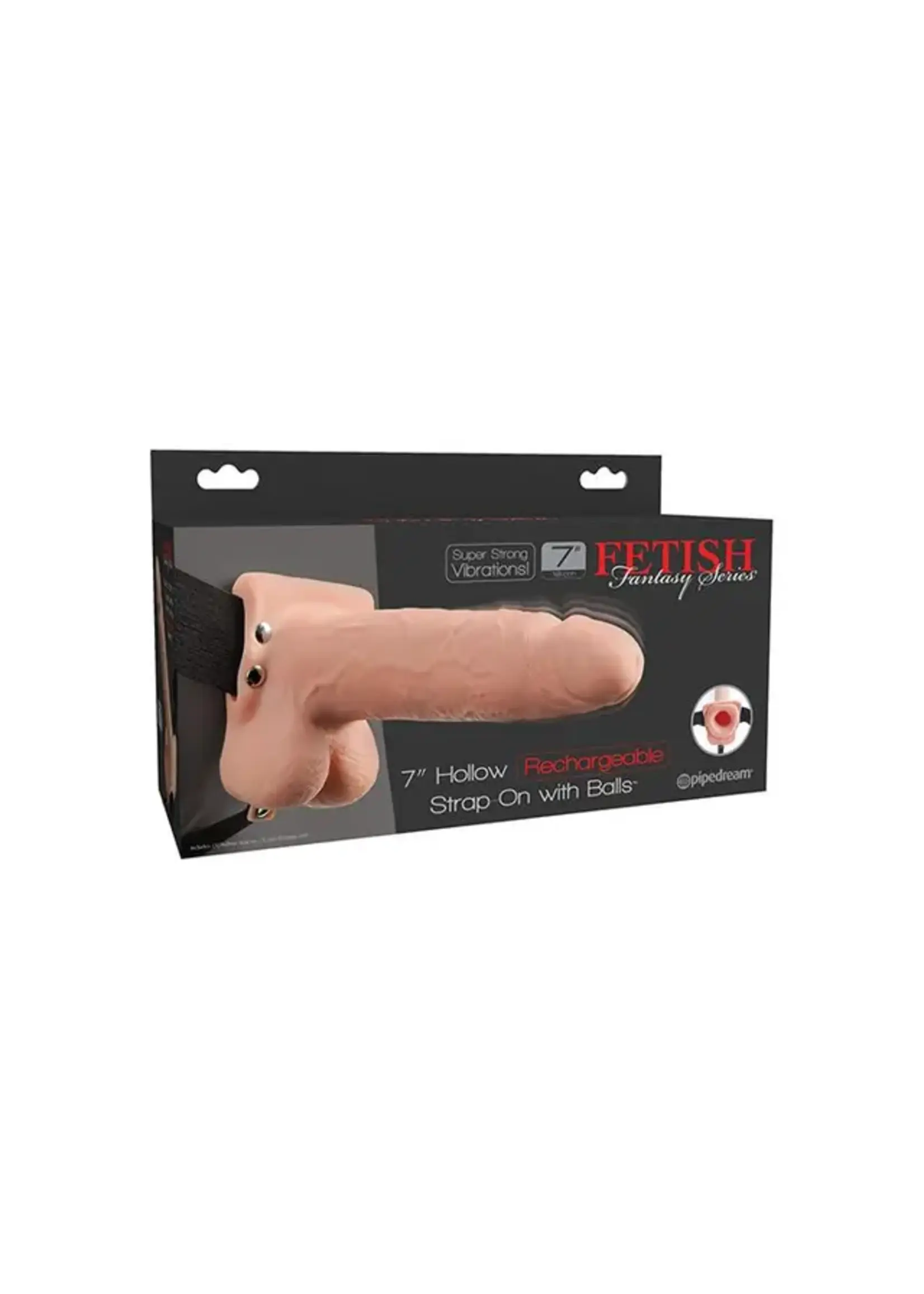 Fetish Fetish Fantasy Series 7" Hollow Rechargeable Strap On w/Balls - Flesh