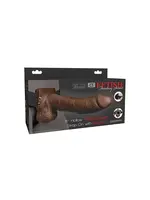 Fetish Fetish Fantasy Series 8" Hollow Rechargeable Strap On w/Remote - Brown