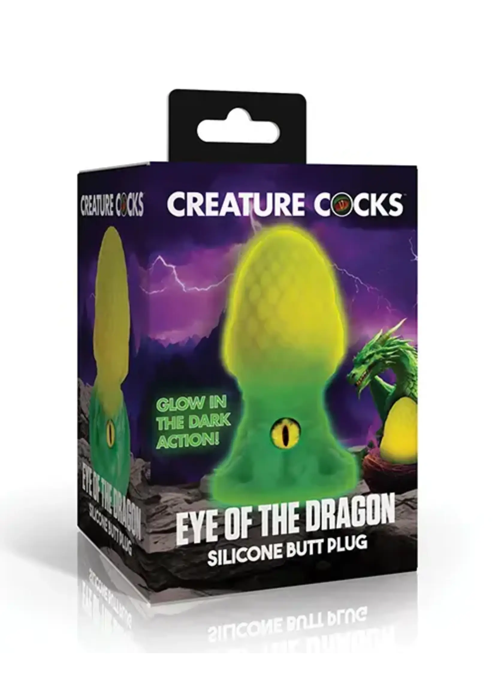 creature cocks Creature Cocks - Eye of the Dragon Silicone Butt Plug - Green