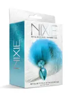 Nixie Nixie Metal Butt Plug w/Faux Fur Tail - Blue Metallic