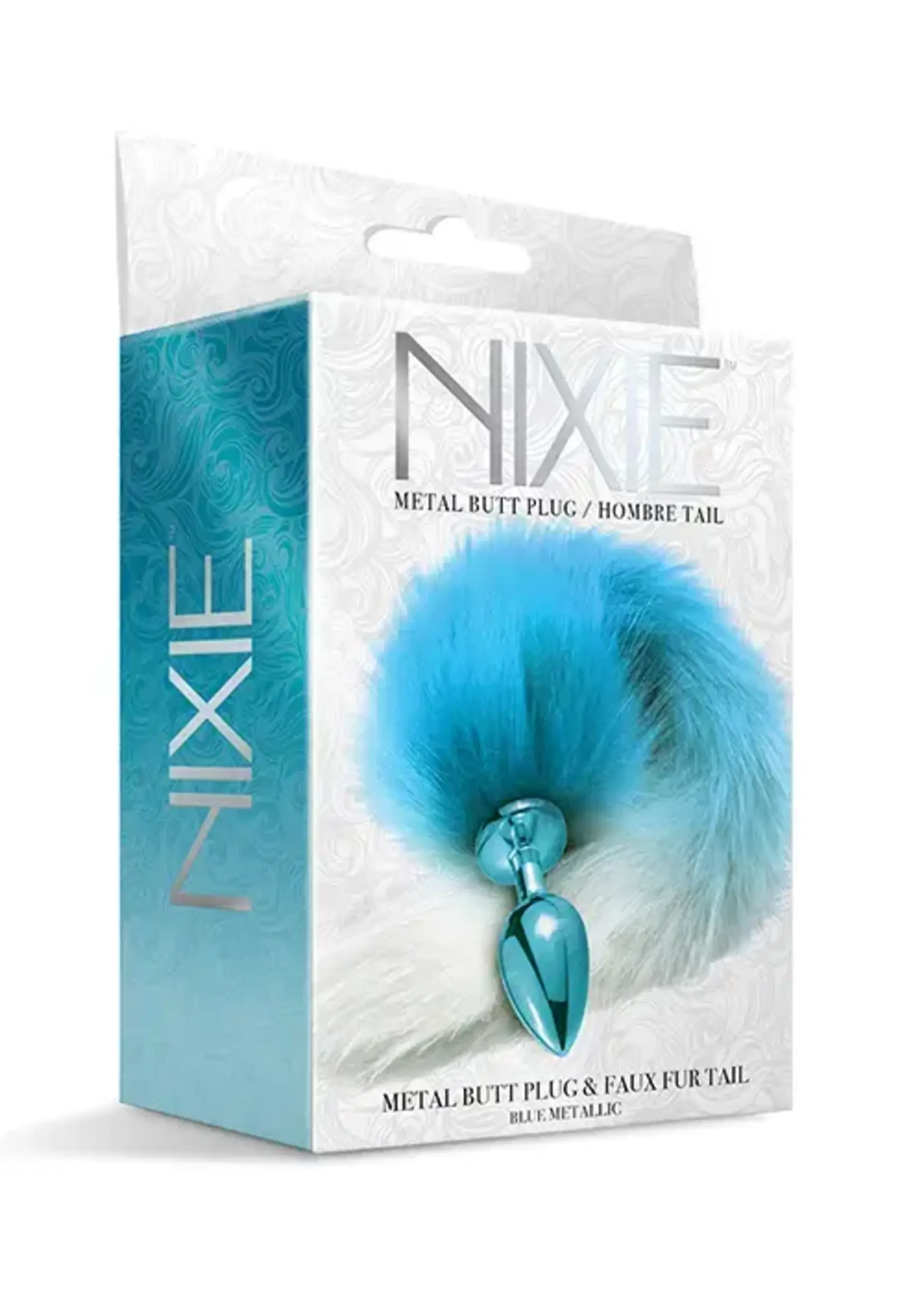 Nixie Nixie Metal Butt Plug w/Faux Fur Tail - Blue Metallic