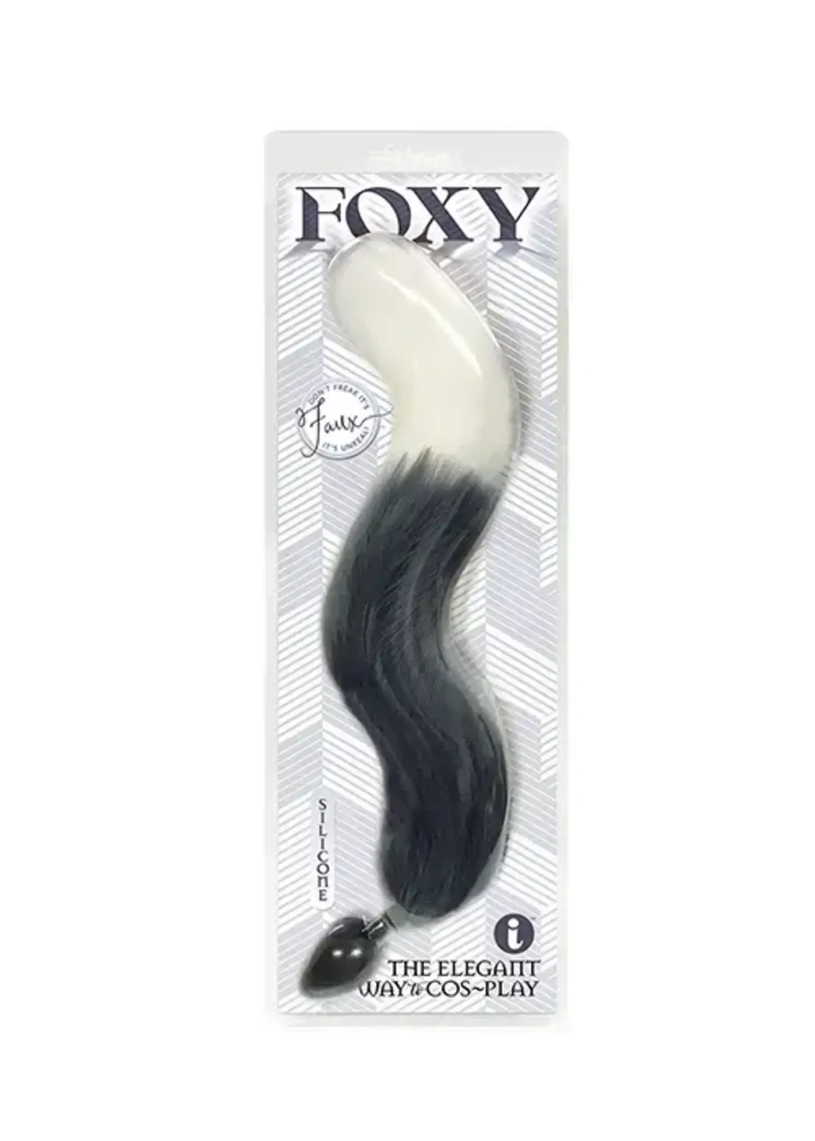 FOXY Foxy Fox Tail Silicone Butt Plug - Silver