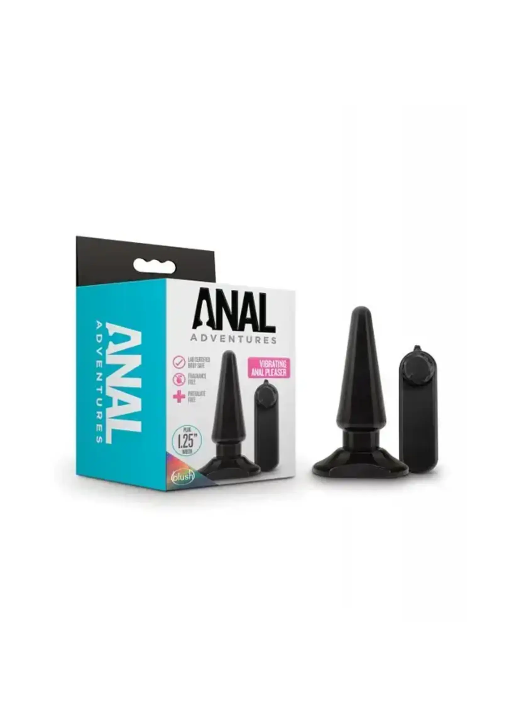 Anal Adventures Blush Anal Adventures Basic Vibrating Anal Pleaser - Black