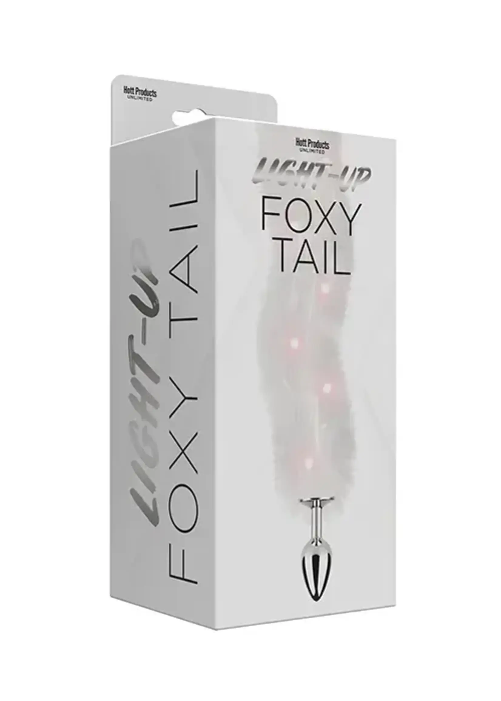 FOXY Foxy Tail Light Up Faux Fur Butt Plug - White